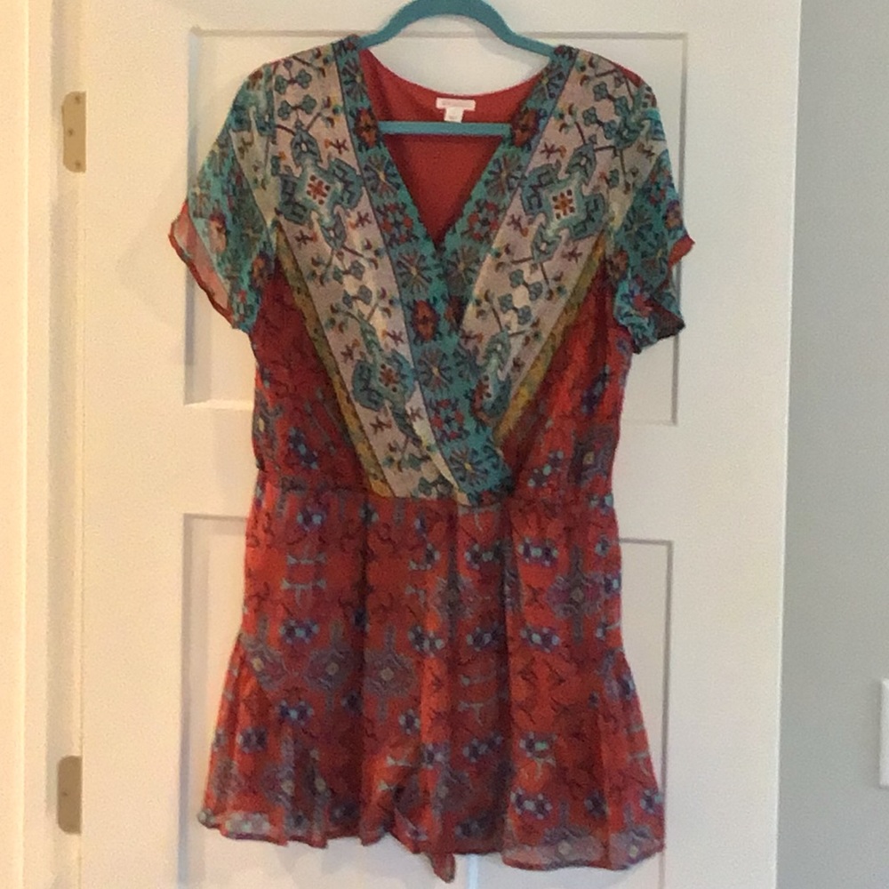 Printed chiffon romper